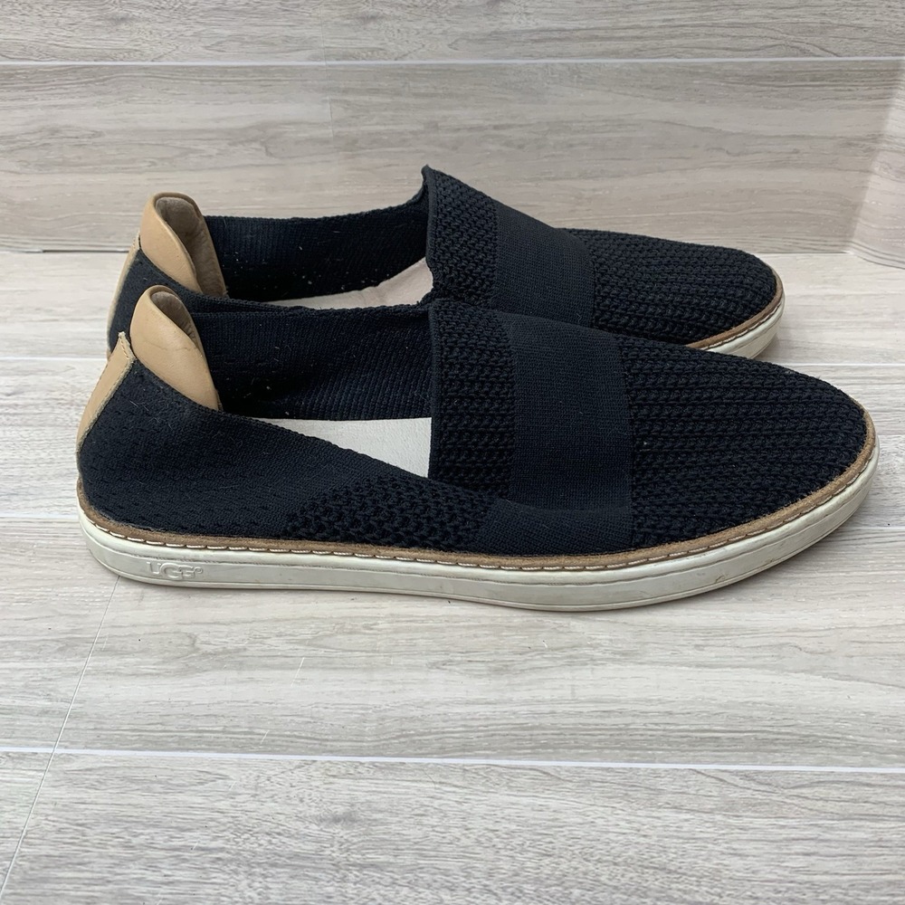 UGG Sammy Knit Slip On Sneakers Black Womens 9.5 Casual Comfort Shoes